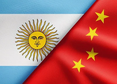 Bandeiras da Argentina e China juntas