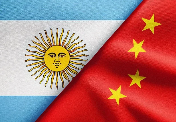Bandeiras da Argentina e China juntas