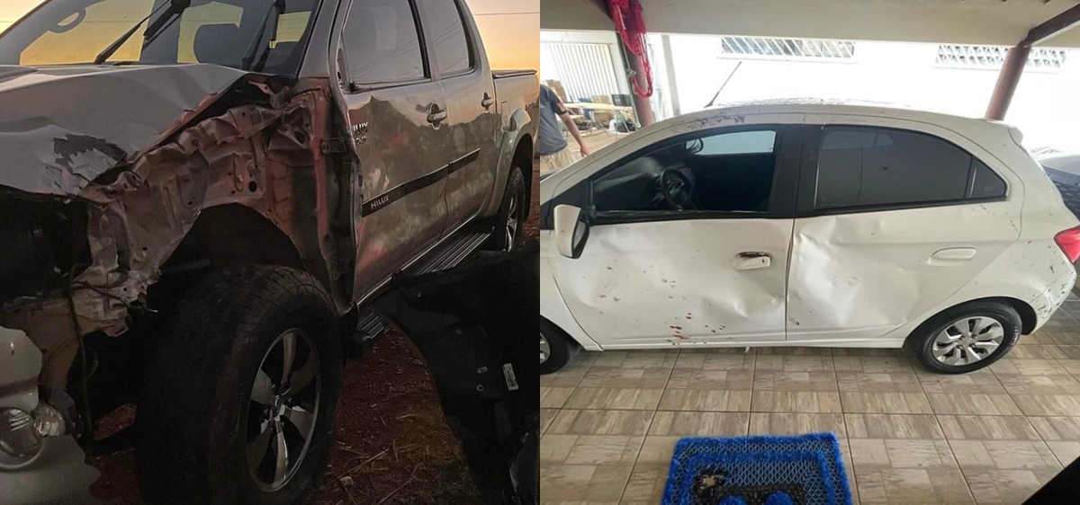 Carros envolvidos no acidente em Sussuapara