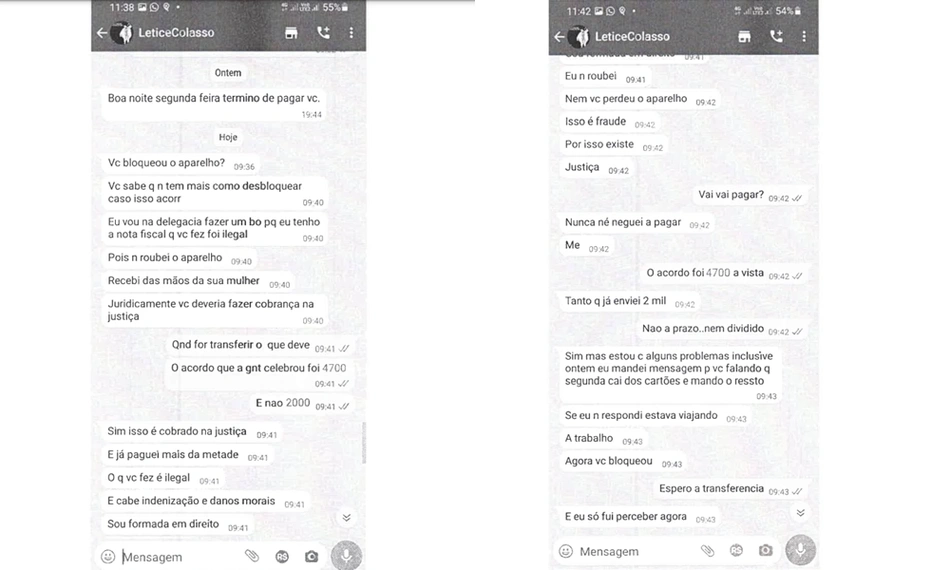 Conversa entre a empresária e o médico