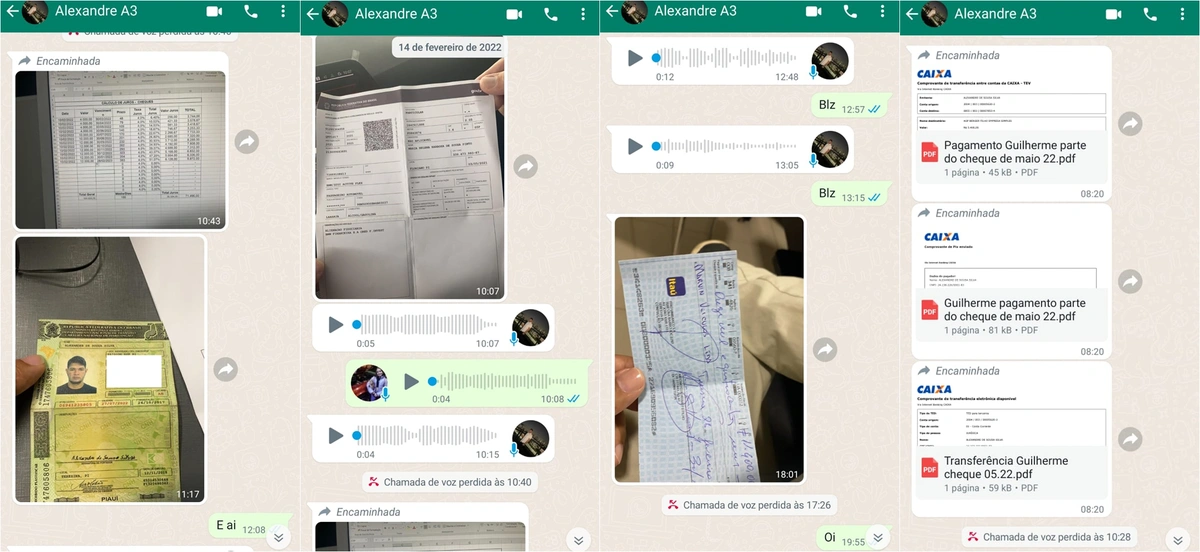Conversas entre Antonio Guilherme e Alexandre