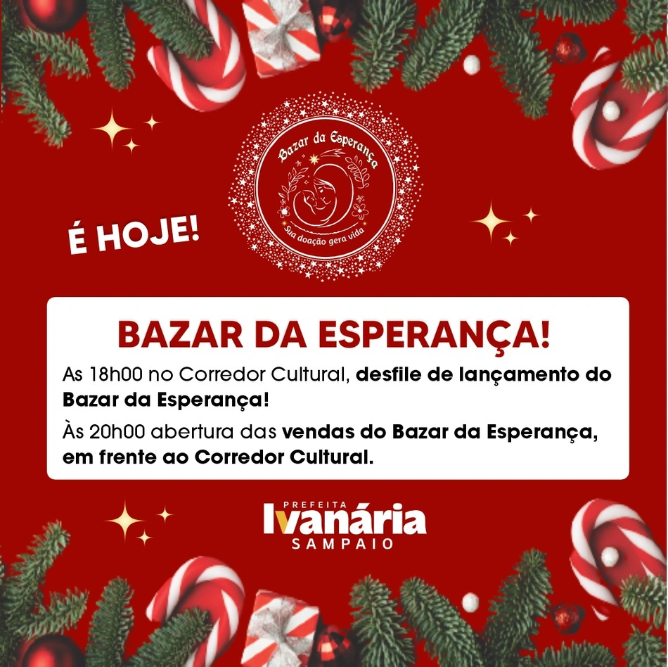 Convite para participação no Bazar da Esperança