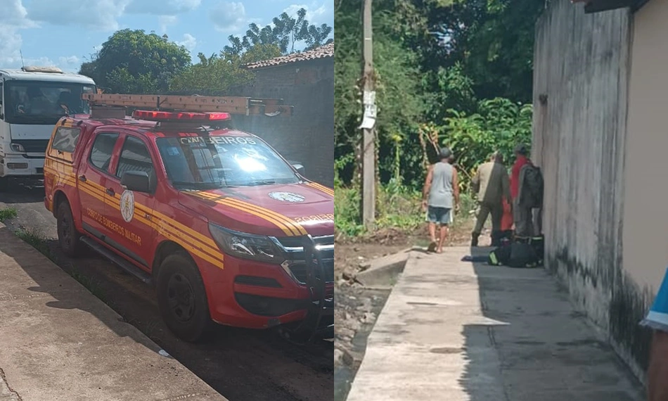 Corpo de Bombeiros no local