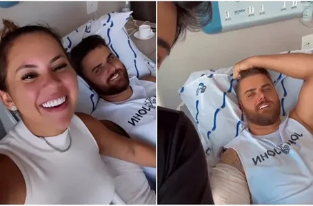 Esposa publicou fotos que mostram o cantor em recuperação