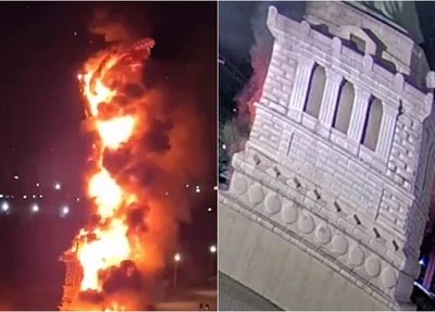 Estátua da loja Havan é incendiada
