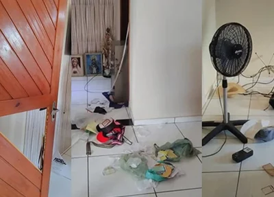 Imóvel revirado durante ação criminosa em Cocal