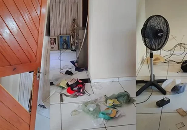 Imóvel revirado durante ação criminosa em Cocal