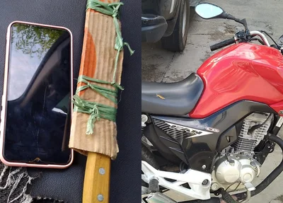 Itens apreendidos em posse do assaltante