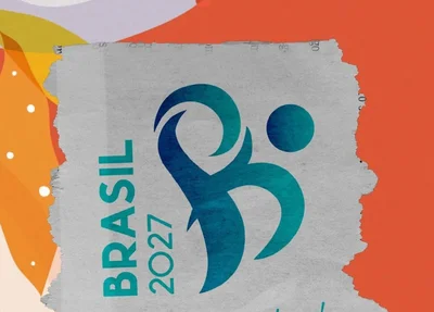 Logo oficial da candidatura do Brasil para ser sede da Copa do Mundo 2027