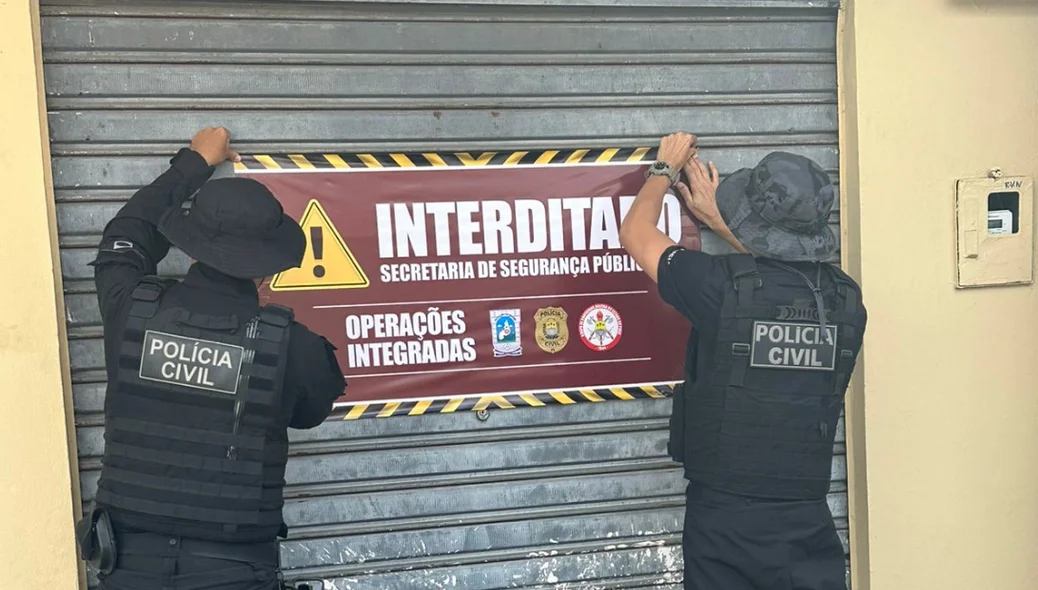 Loja fechada durante a nona fase da Operação Interditados