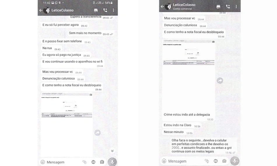 Médico cobrou empresária em conversas no WhatsApp