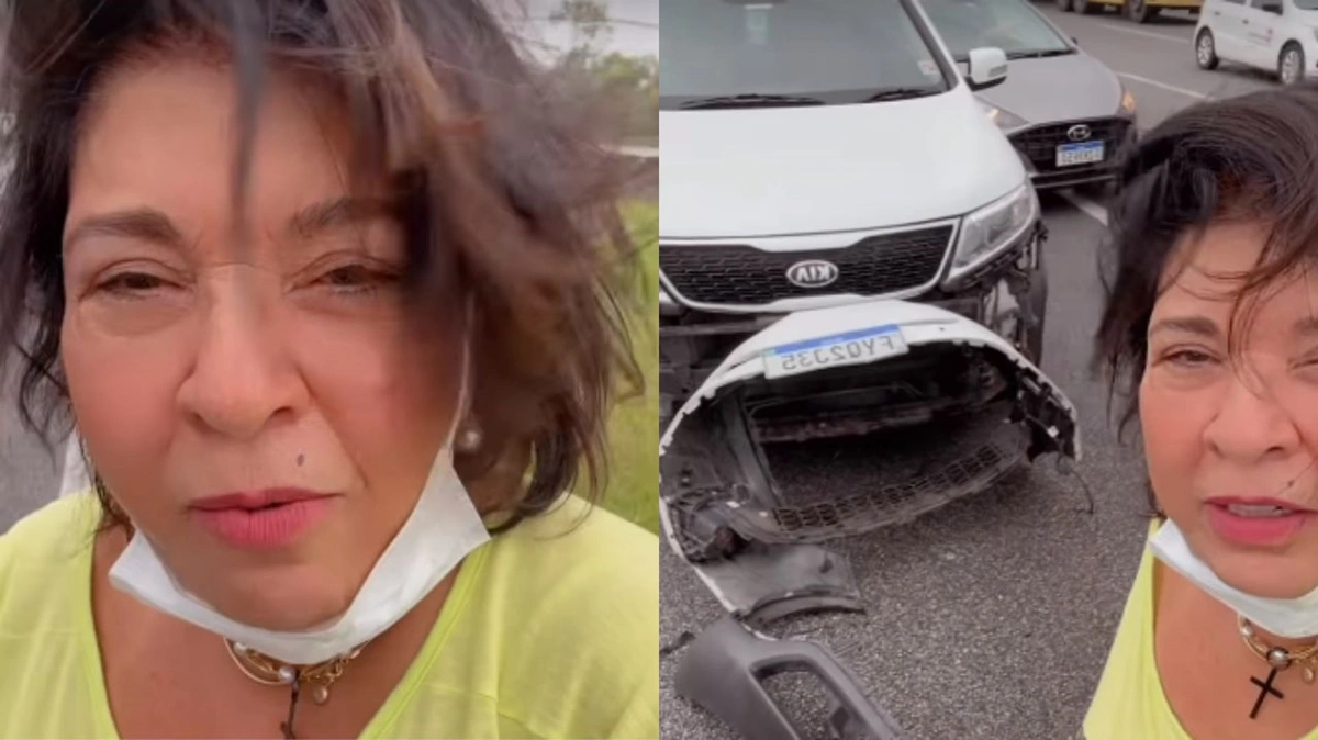 Roberta Miranda sofreu um acidente de carro nessa terça-feira (26)