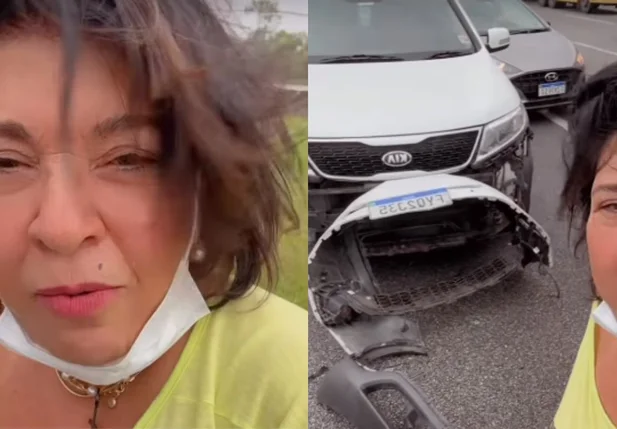 Roberta Miranda sofreu um acidente de carro nessa terça-feira (26)