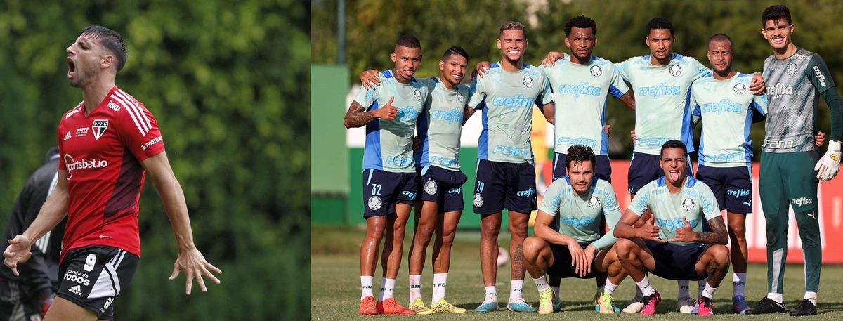 Calleri, atacante do São Paulo e time do Palmeiras em preparação para o jogo contra o Bragantino