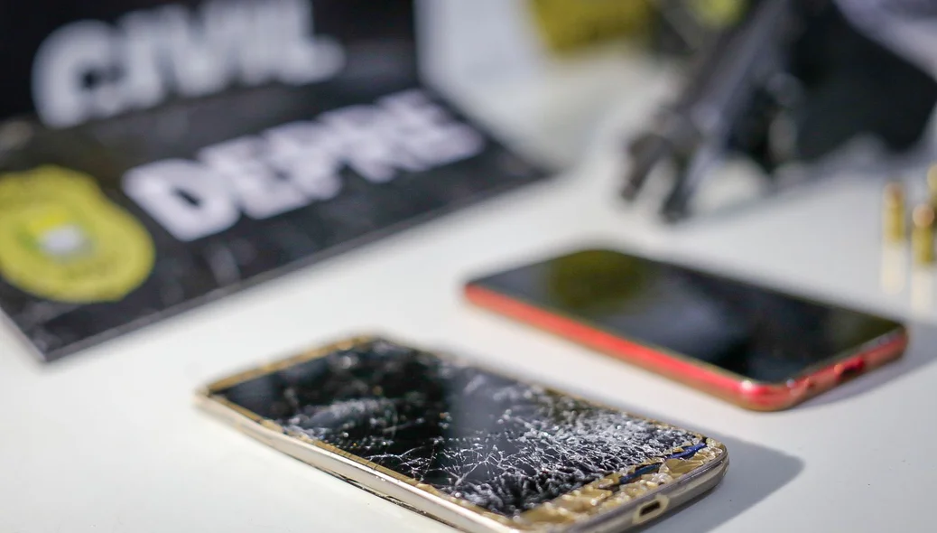 Celulares apreendidos pela Polícia Civil