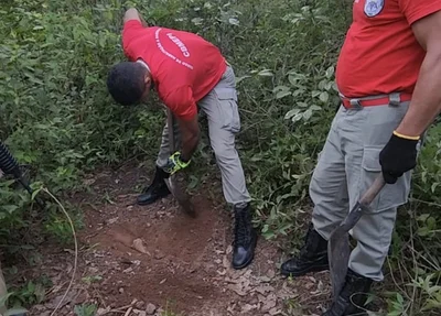 Corpo de Bombeiros ajudou na retirada da ossada