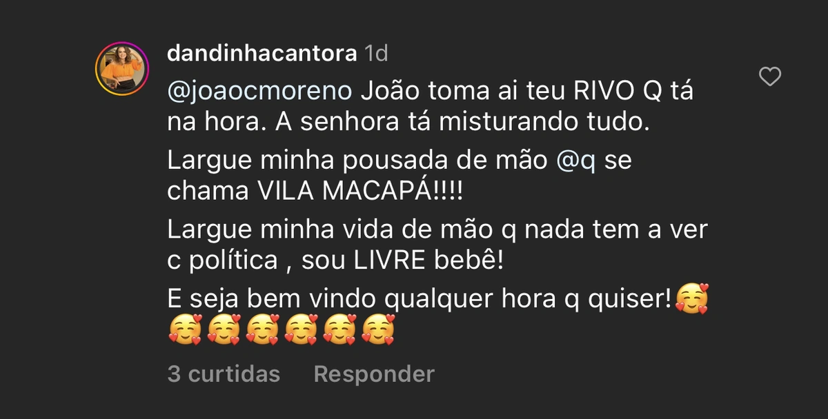 Discussão entre Dandinha e João Cláudio Moreno