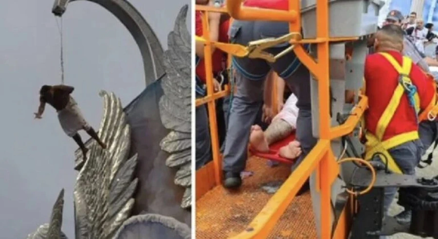 Homem que representou Jesus Cristo é socorrido em São Paulo