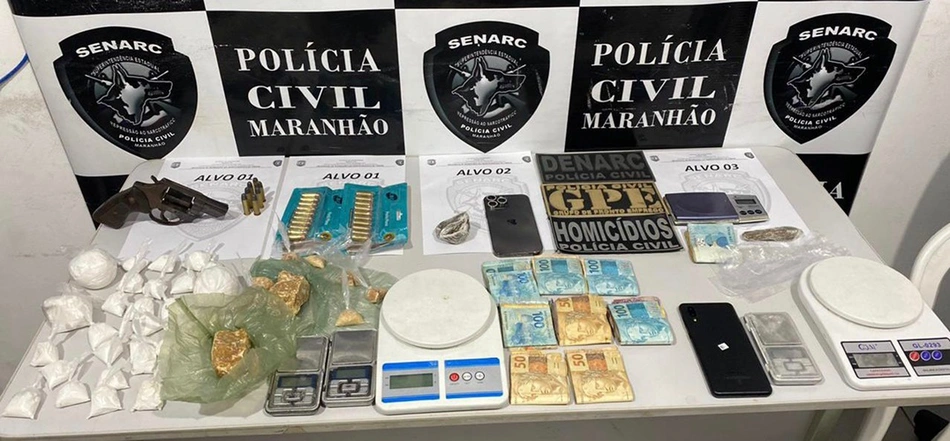 Itens apreendidos pela Polícia Civil do Maranhão