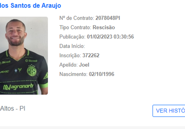 Joel teve seu contrato rescindindo com o Altos