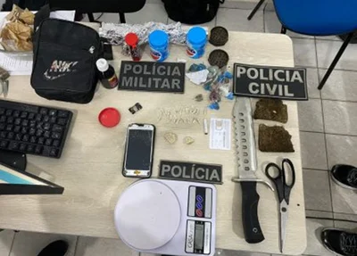 Material apreendido em residência de suspeito em São Miguel do Tapuio