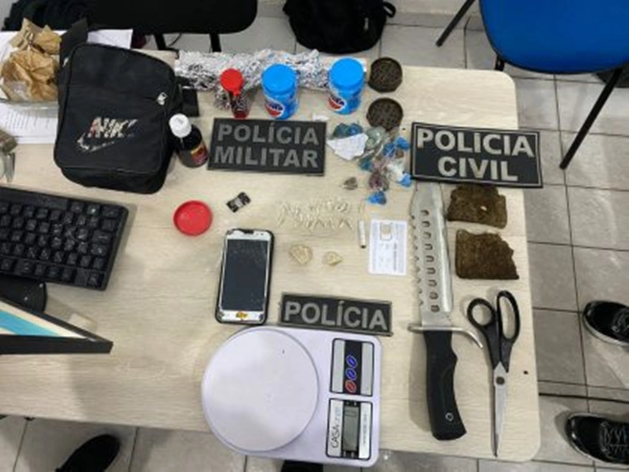 Material apreendido em residência de suspeito em São Miguel do Tapuio