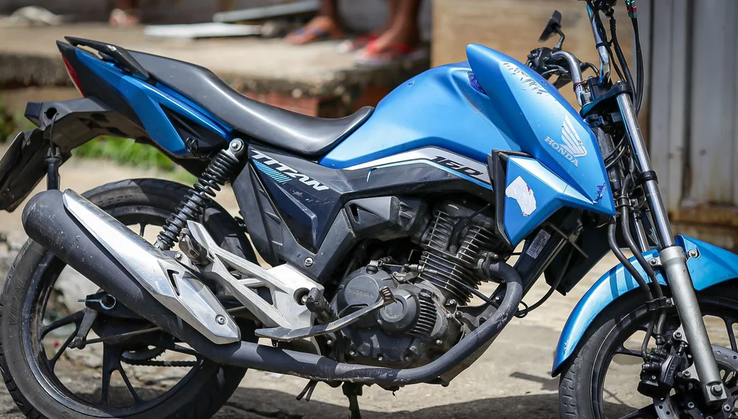 Motocicleta usada pela vítima