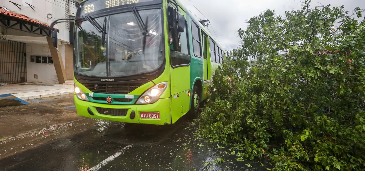 O ônibus não pôde passar na faixa exclusiva