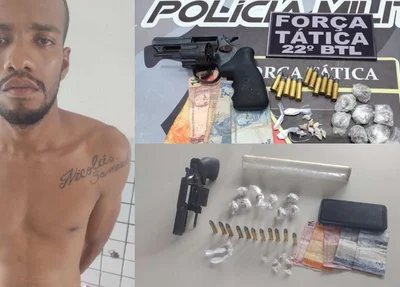 PM prende acusado de tráfico de drogas e porte ilegal de arma de fogo em Teresina