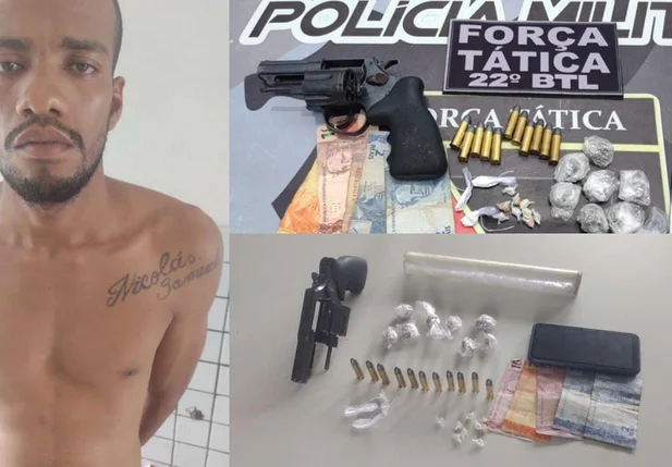 PM prende acusado de tráfico de drogas e porte ilegal de arma de fogo em Teresina