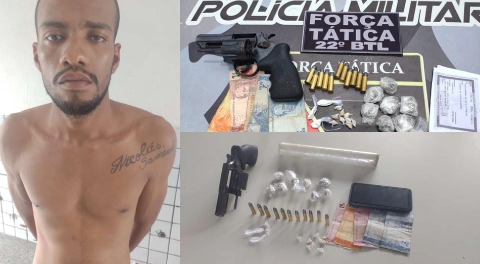 PM prende acusado de tráfico de drogas e porte ilegal de arma de fogo em Teresina