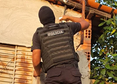 Polícia durante operação em Bom Jesus