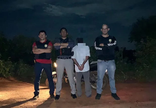 Prisão do acusado de tentativa de feminicídio em Canto do Buriti