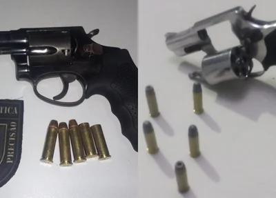 Armas apreendidas no bairro Dirceu