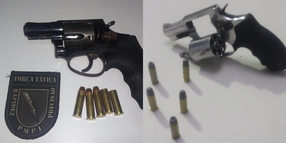 Armas apreendidas no bairro Dirceu