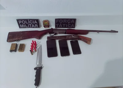 Armas e munições apreendidas em Bom Jesus