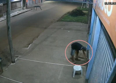 Bandido invade e rouba comércio em frente a sede da PM em Porto