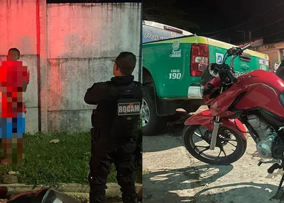 Bandidos caem em blitz e são presos com moto roubada em Teresina
