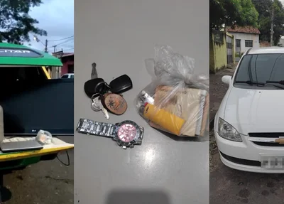 Bens recuperados pelos policiais do 5º BPM