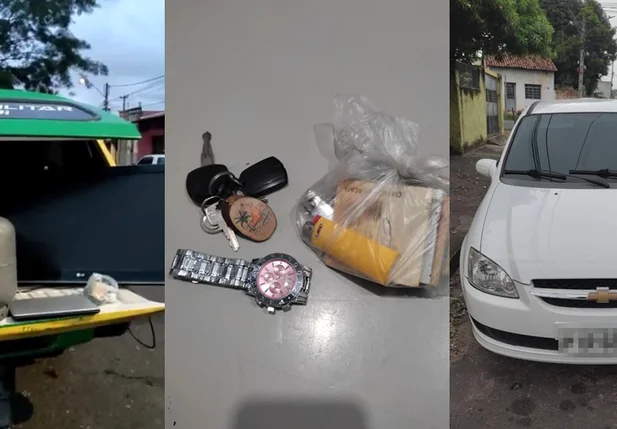 Bens recuperados pelos policiais do 5º BPM