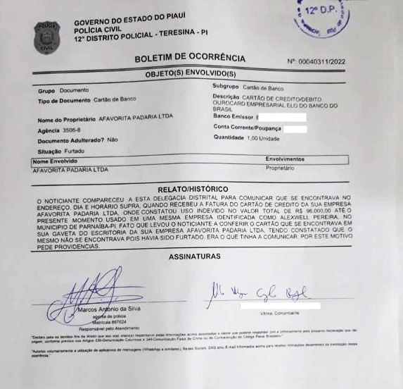 Boletim de Ocorrência