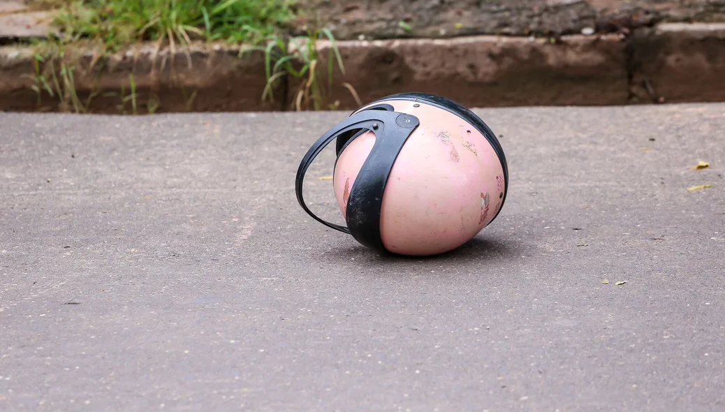 Capacete da vítima