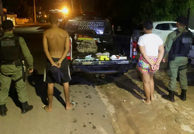 Casal preso pela Polícia Militar e pelo BEPI por tráfico de drogas em Picos