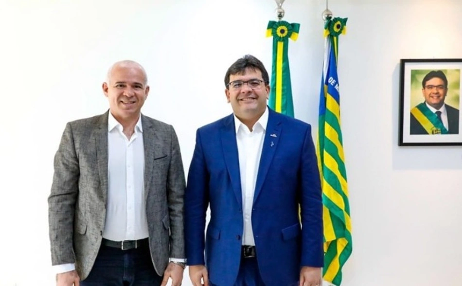Coordenador Tiago Vasconcelos e o governador Rafael Fonteles