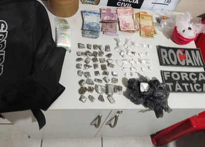 Drogas apreendidas dentro da mochila de uma mulher em Picos