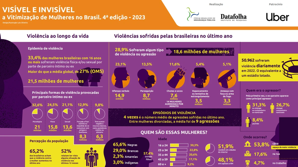 Infográfico revela números de violência doméstica em 2022