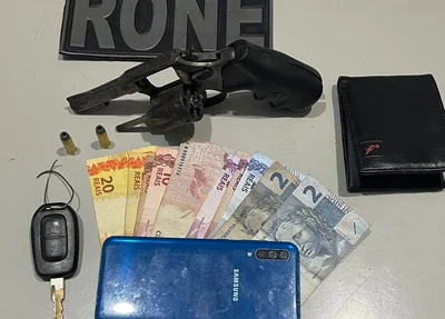 Itens apreendidos em posse do acusado no bairro Ilhotas em Teresina