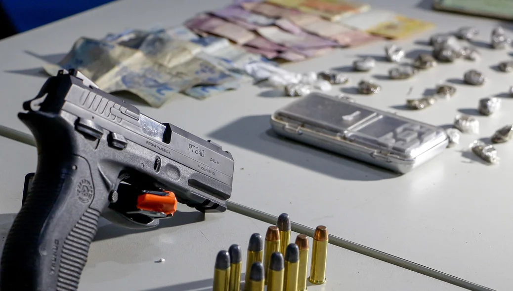 Material apreendido pela polícia