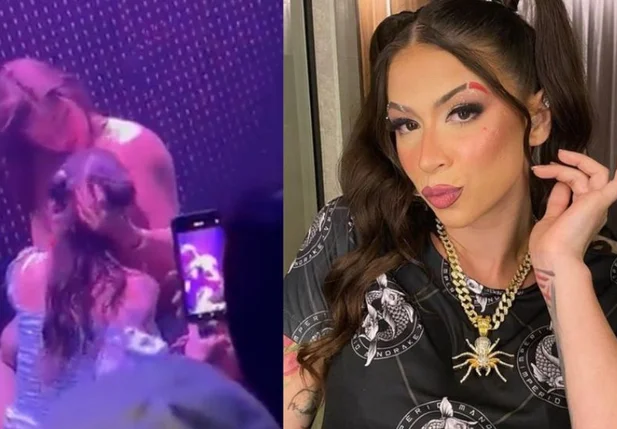 Mc Pipokinha recebe sexo oral durante show
