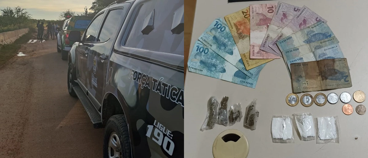 Momento da prisão do acusado e ilícitos apreendidos
